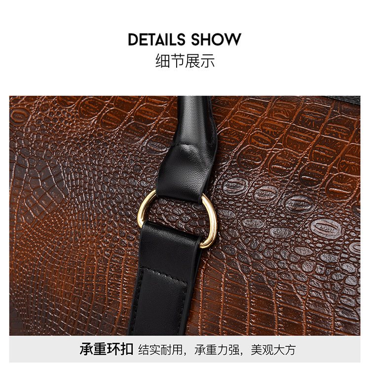 Men's travel bag, crocodile pattern, outdoor sports