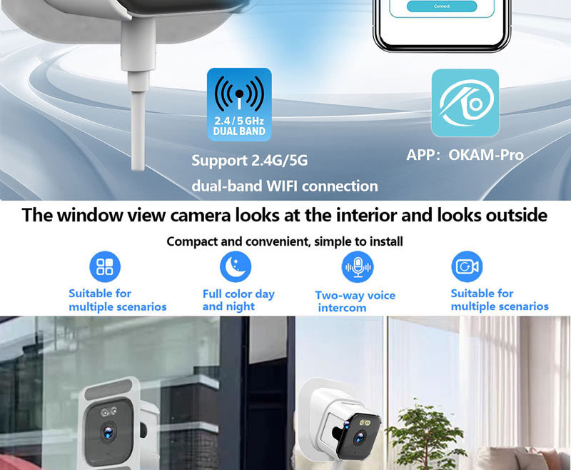 HD window camera, WiFi, night vision, remote monitoring