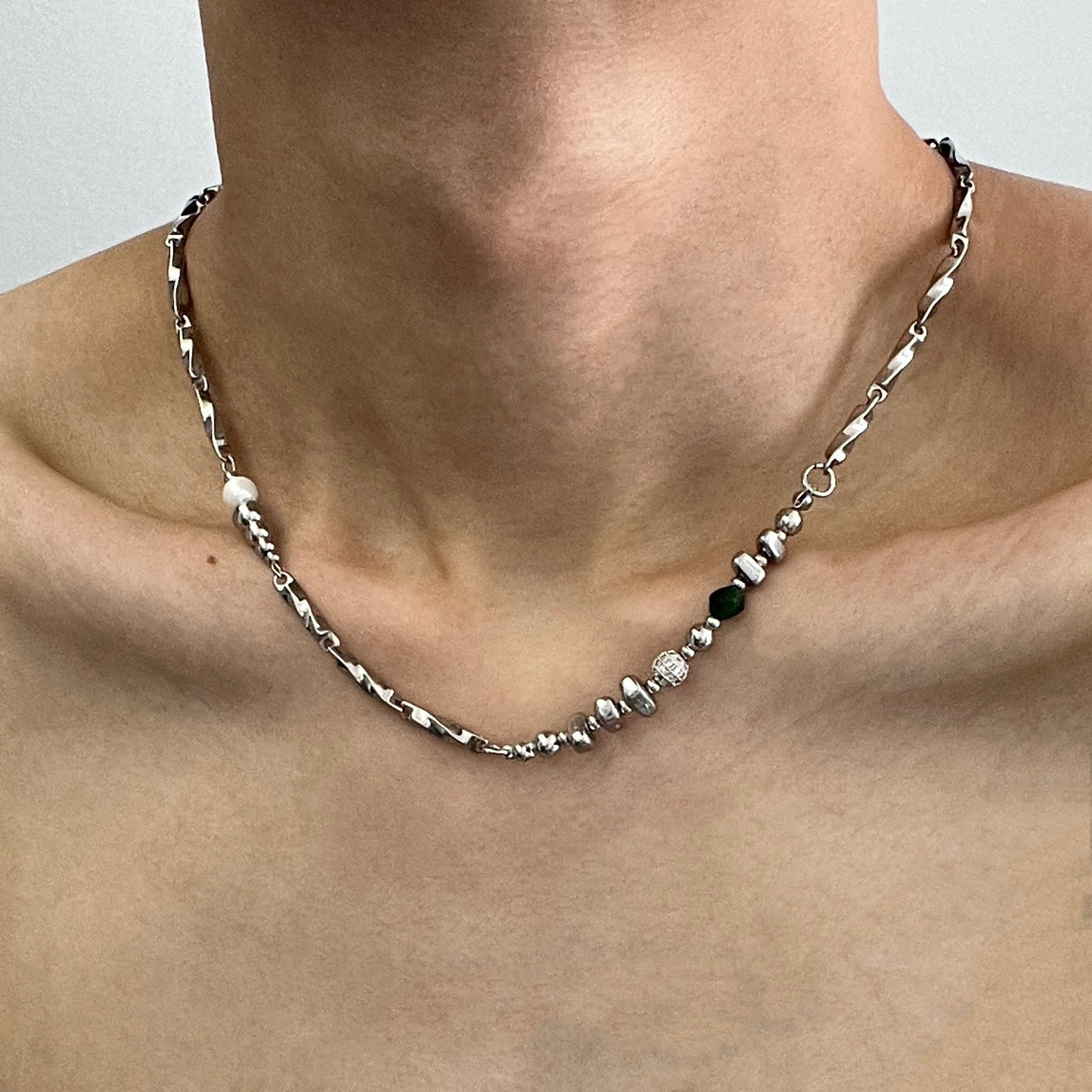 Titan-Stahl-Herrenkette, Hip-Hop-Design, Schlüsselbein-Kette