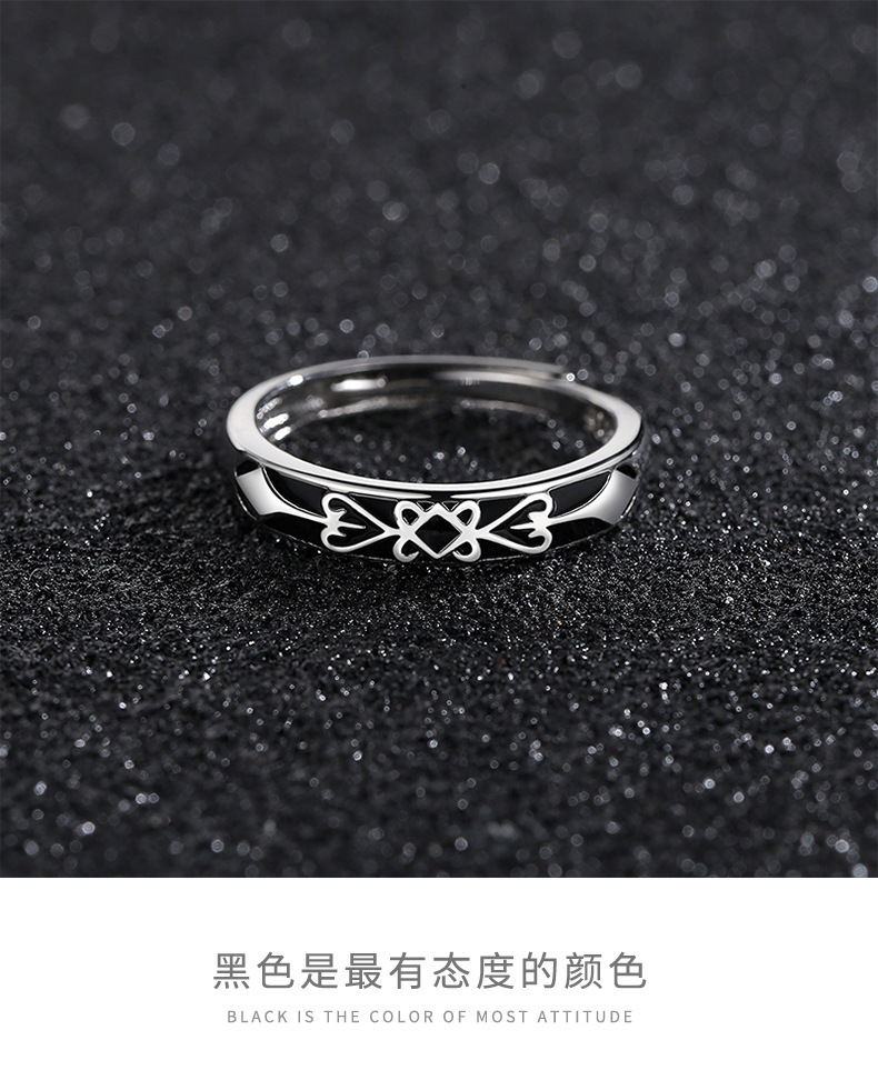 Men's combination stacking ring, retro open style
