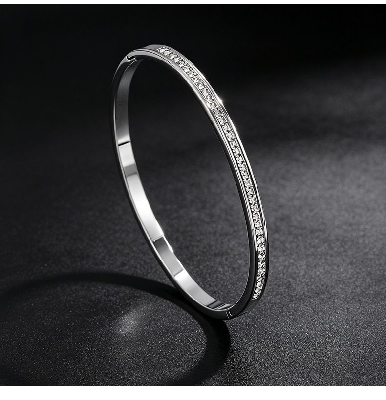 Titan-Stahl Armband, 18K vergoldet, 10 Steine mit Schiebeknoten