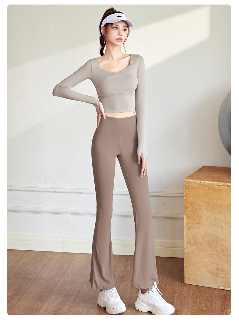 Yoga pants, high waist, fitted, breathable
