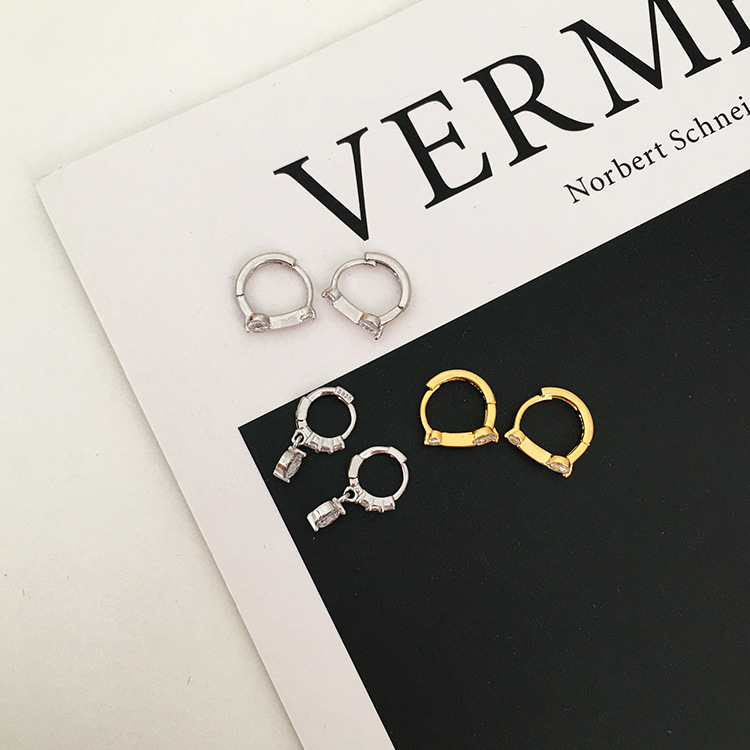 925 silver zirconia earrings, no need to remove while sleeping