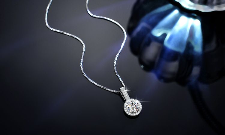 S925 Sterlingsilber Moissanit Ring Ohrring Halskette Set