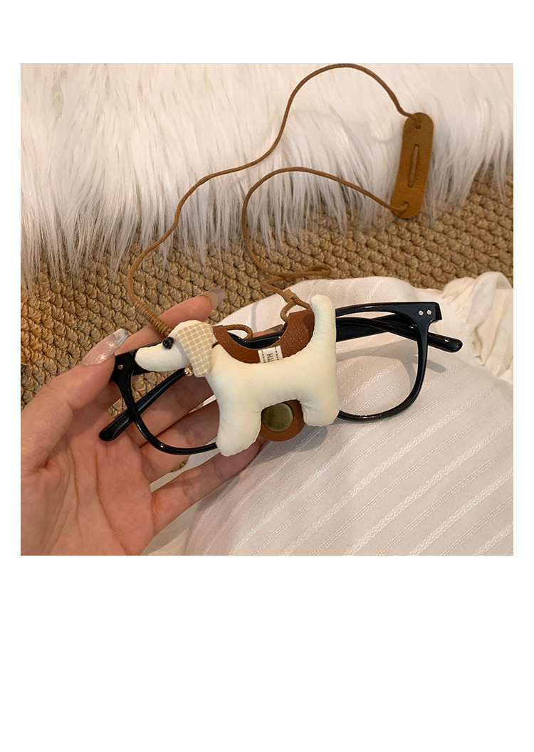 Leder-Dackel-Bär-Anhänger mit Sonnenbrillenetui