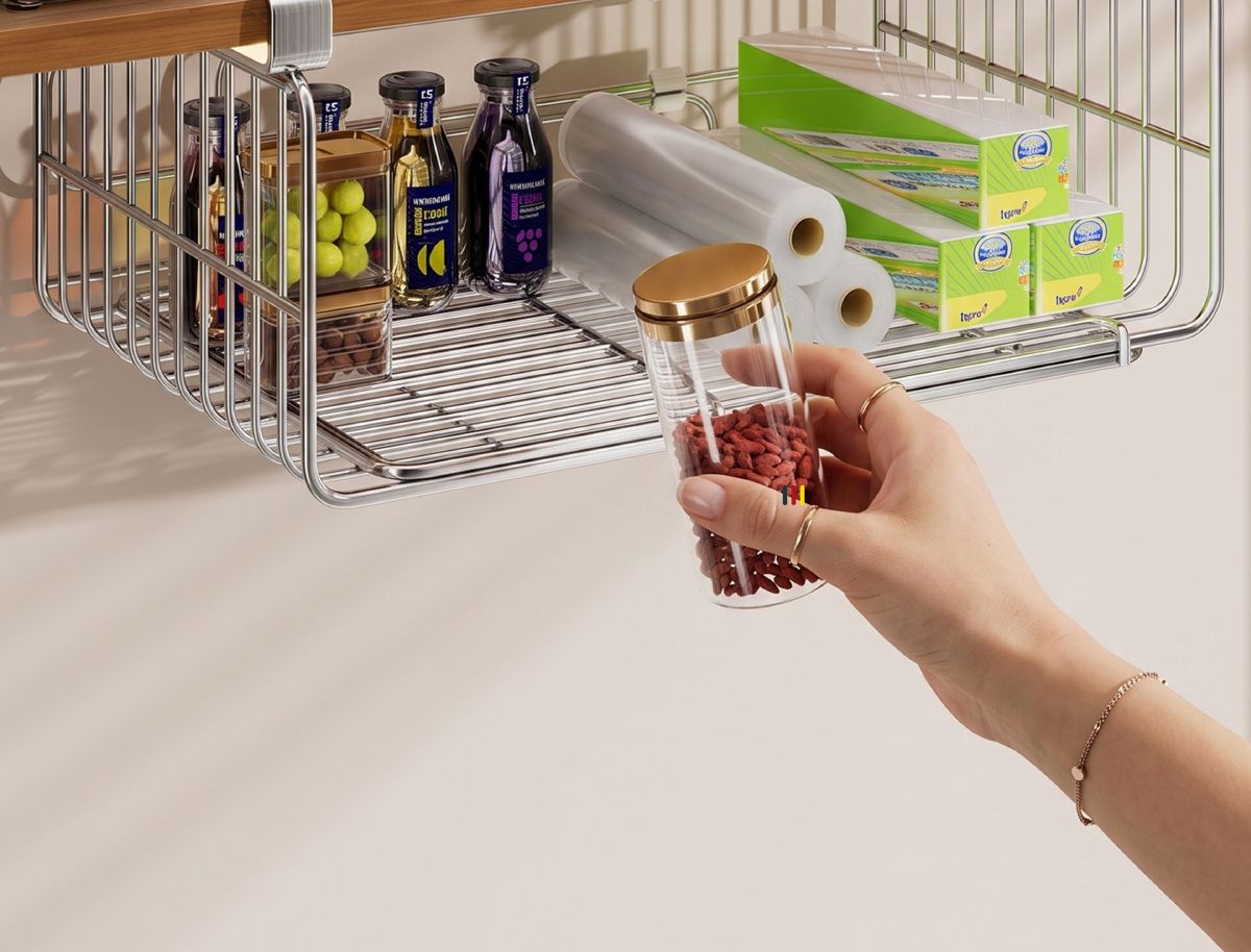 Stainless Steel Cabinet Rack with Paper Towel Holder