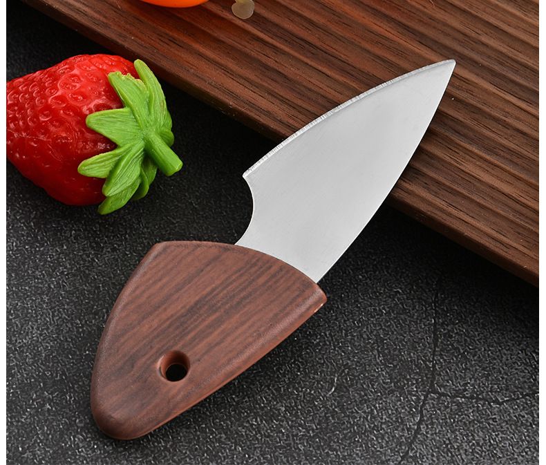 Mini ahşap balık tasarımlı soyma bıçağı ve meyve bıçağı, taşınabilir