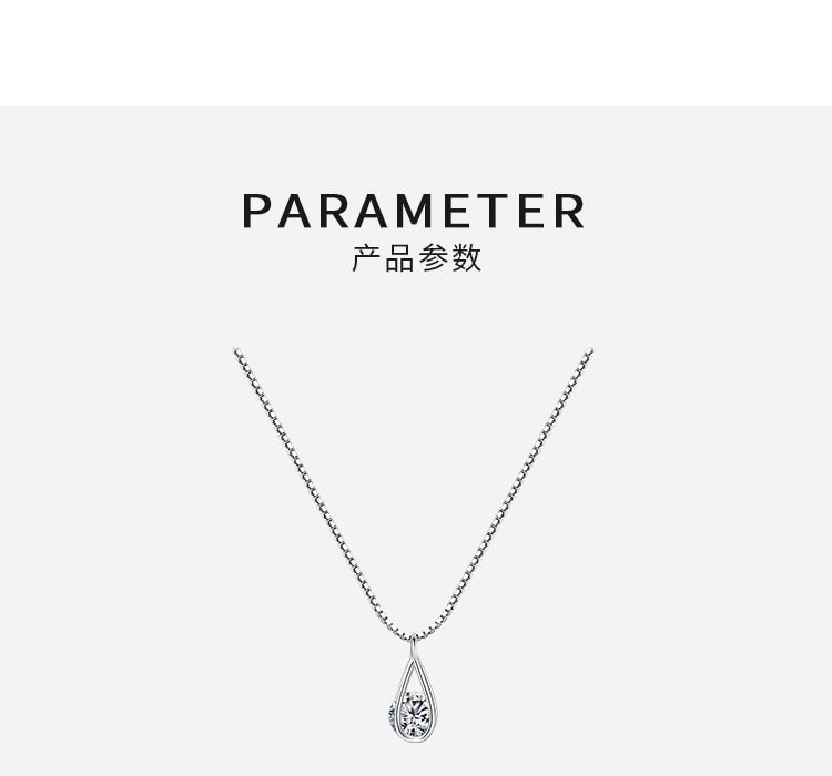 925er Silber Wassertropfen Halskette Damen