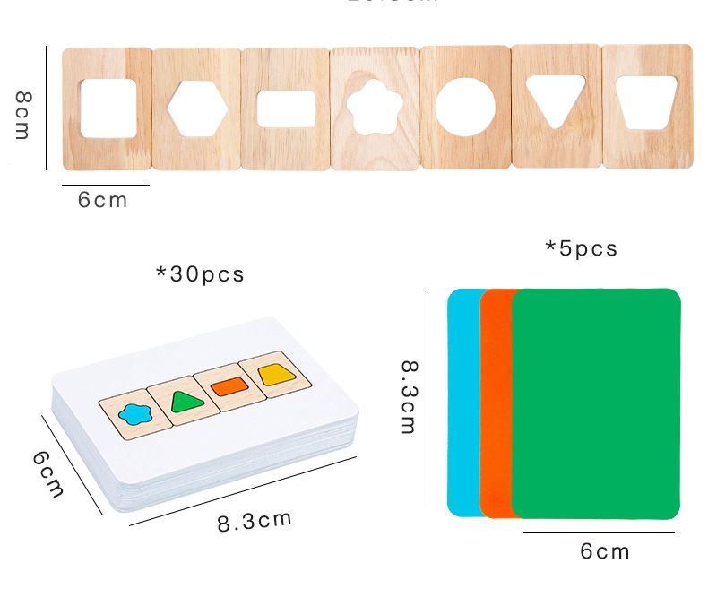 Wooden geometric shape puzzle for parent-child interactive learning