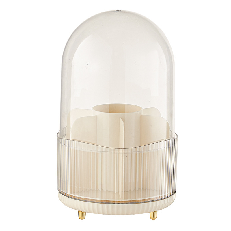 Cosmetic storage box with rotating compartments, dustproof, large capacity