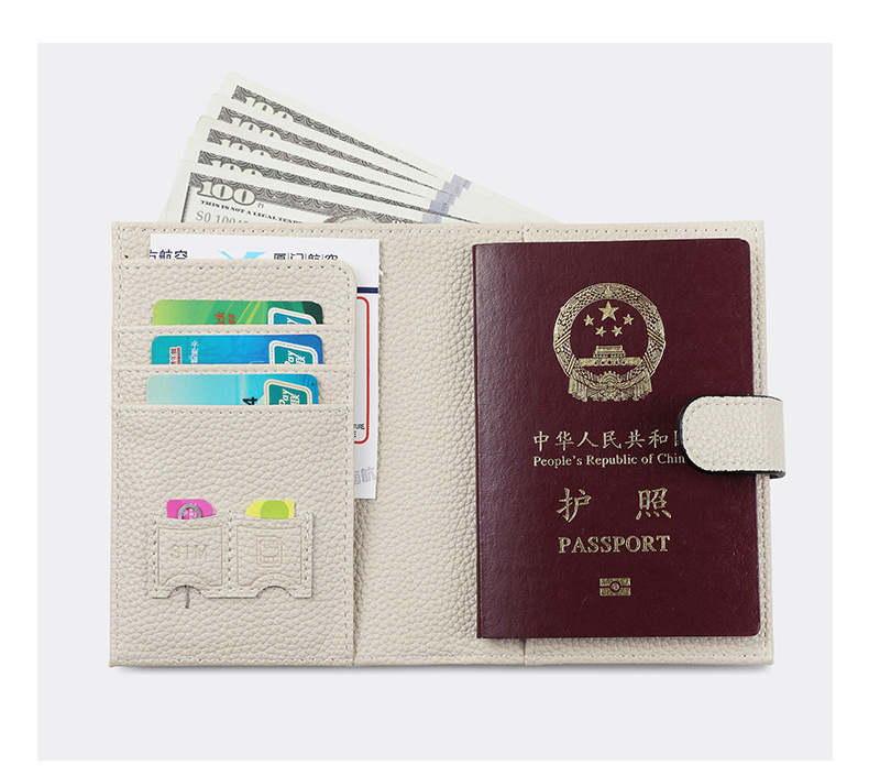 RFID-Reisepass-Tasche, multifunktional, Leder