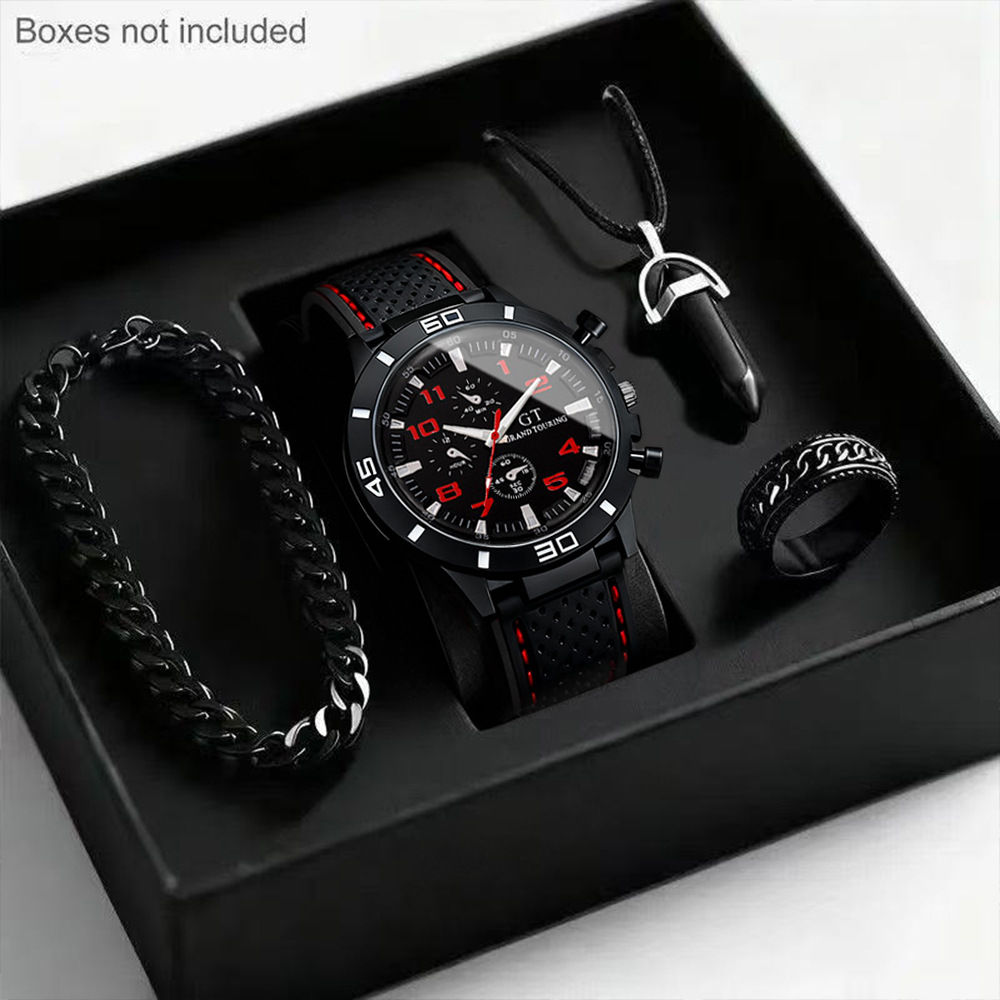 Men's Quartz Watch Silicone Strap Sports Style Waterproof