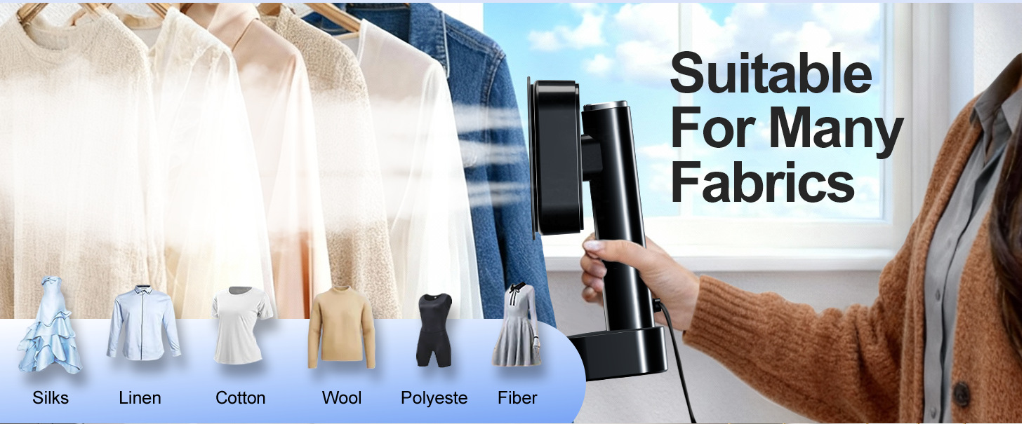 Vertical garment steamer, high power, portable, quick wrinkle removal