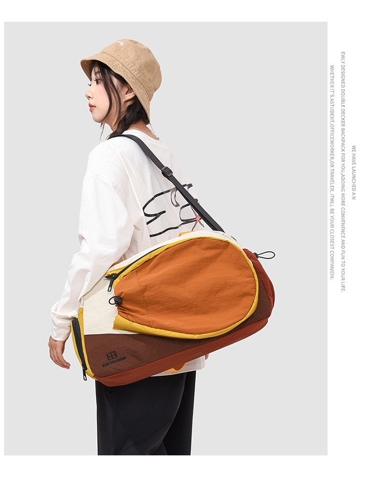 Crossbody-Sporttasche, Zylinder, einschultrig, wasserdicht