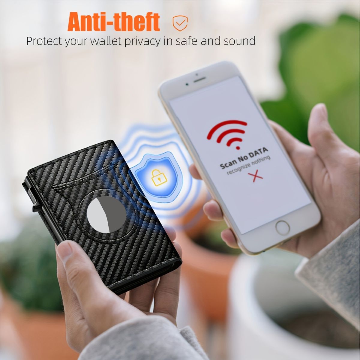 Herrengeldbörse, RFID, Apple-AirTag-kompatibel, Kohlenstofffaser