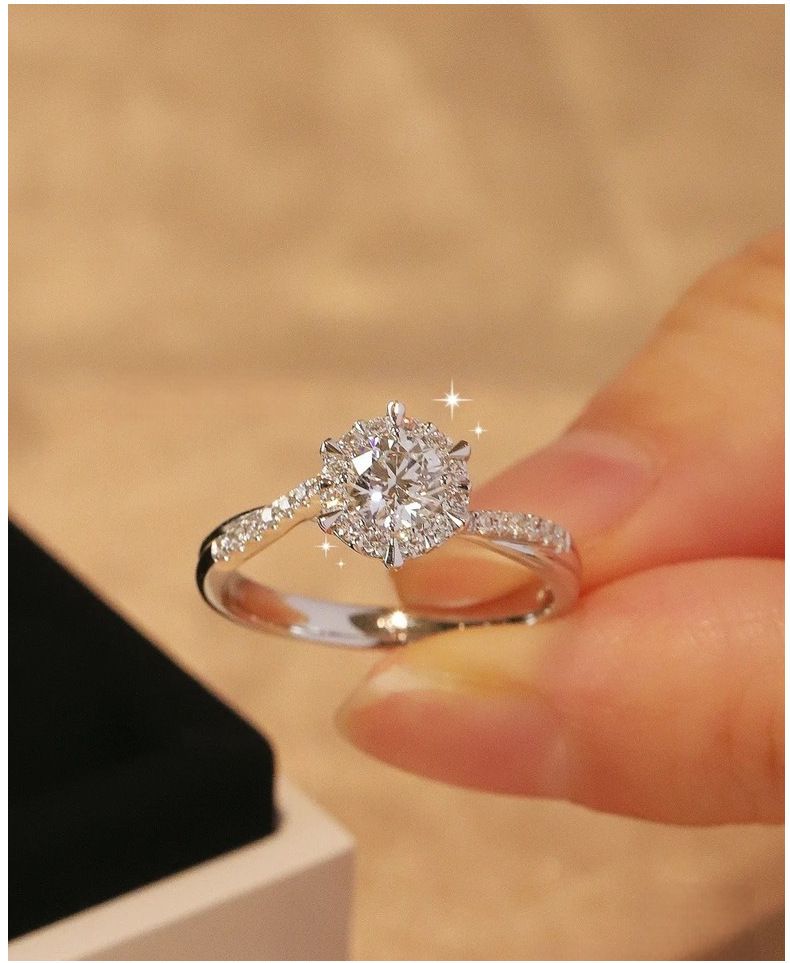 Women's ring diamond one carat adjustable luxury
