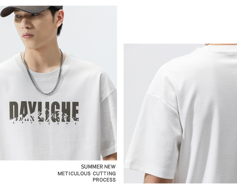 Summer men's t-shirt, short sleeve, crew neck, children's