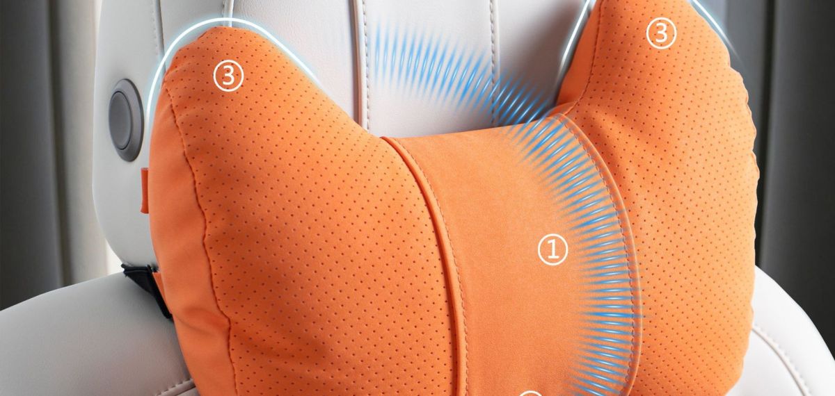 Car Headrest and Lumbar Support Pillow, S-Type, Adjustable