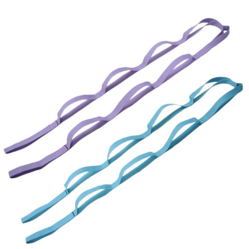 Yoga stretching strap with multi-loop shoulder opener fitness band