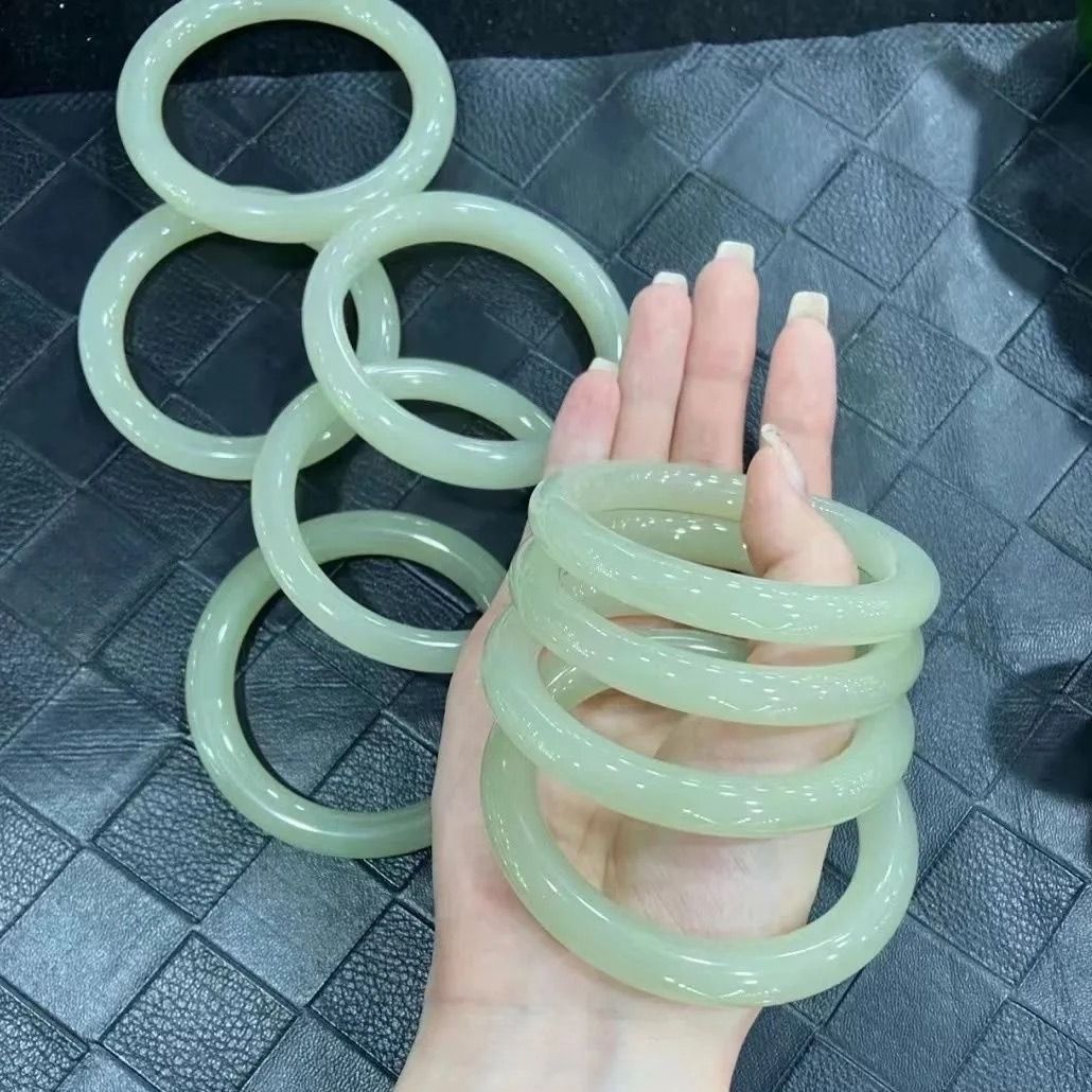 10mm Chalcedon-Armband, weiß, chinesischer Stil, rundes Design
