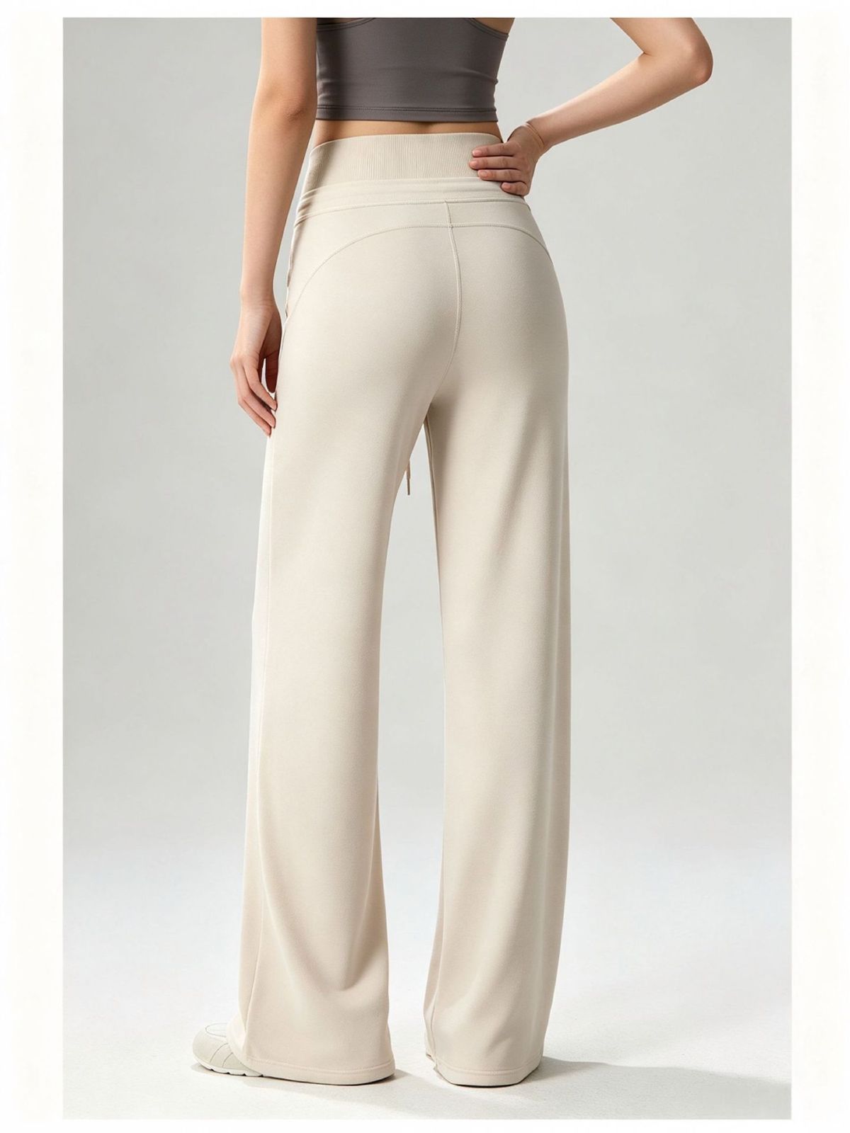 Yoga-Hose mit weitem Bein, hoher Taille, Pilates-Training