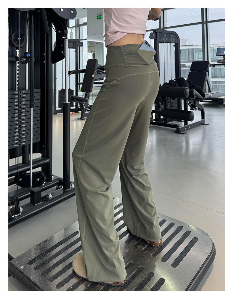 Gri hızlı kurulayan fitness pantolon, geniş bacak, yaz