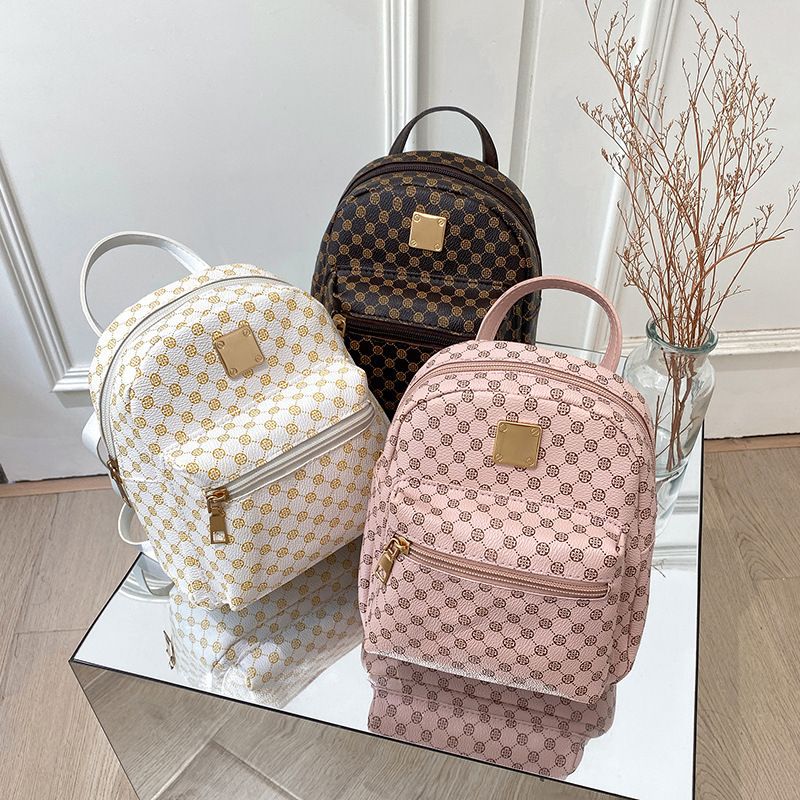 Women's backpack, floral pattern, Korean style, classic fashion
