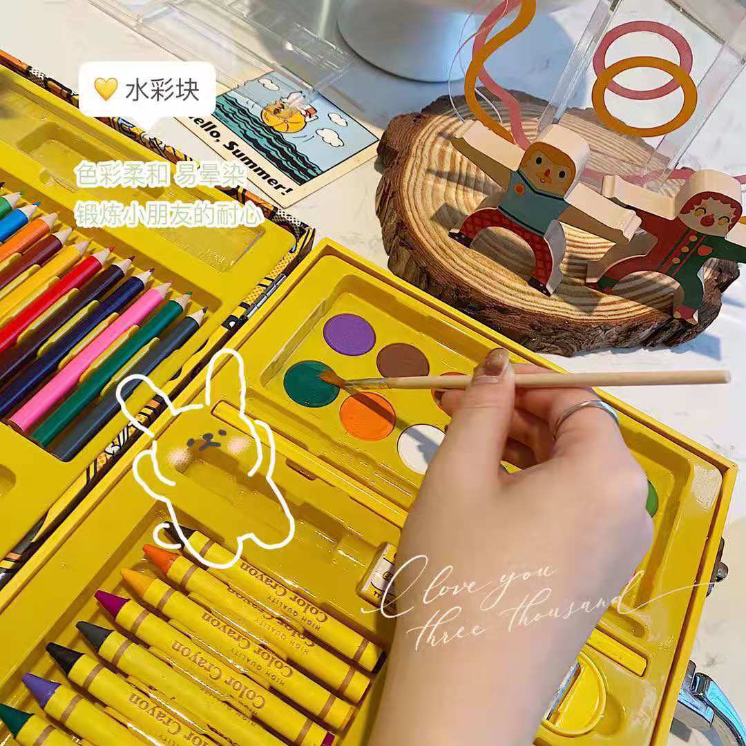 Gelbe Ente Buntstifte Geschenkset Kinder Aquarellstifte