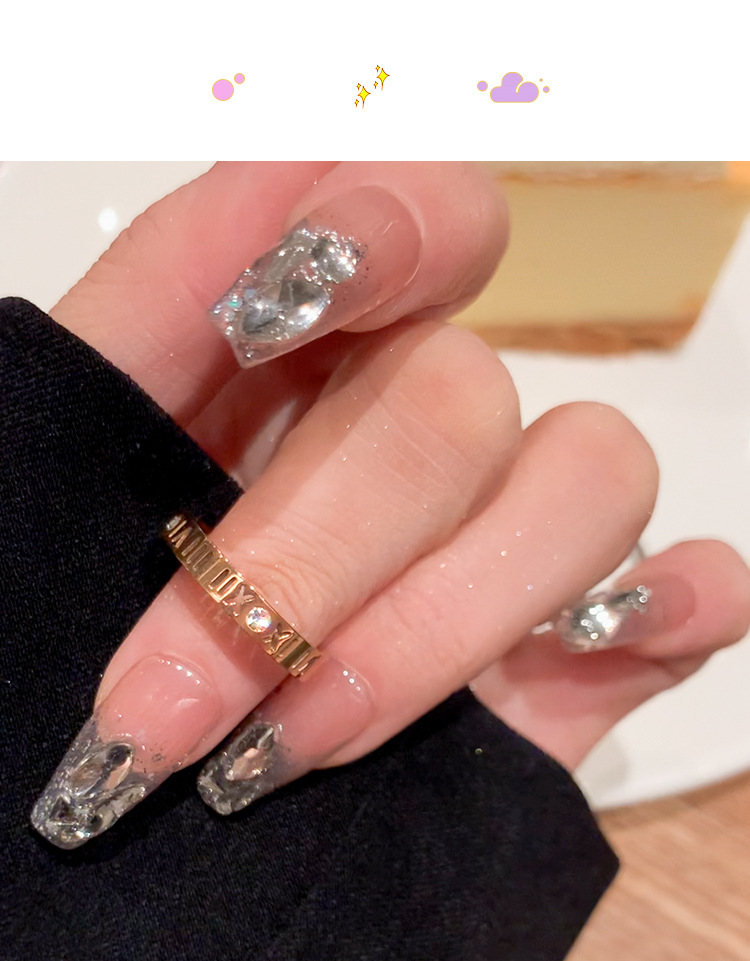 Edelstahl-Ring mit römischen Ziffern und Zirkonia