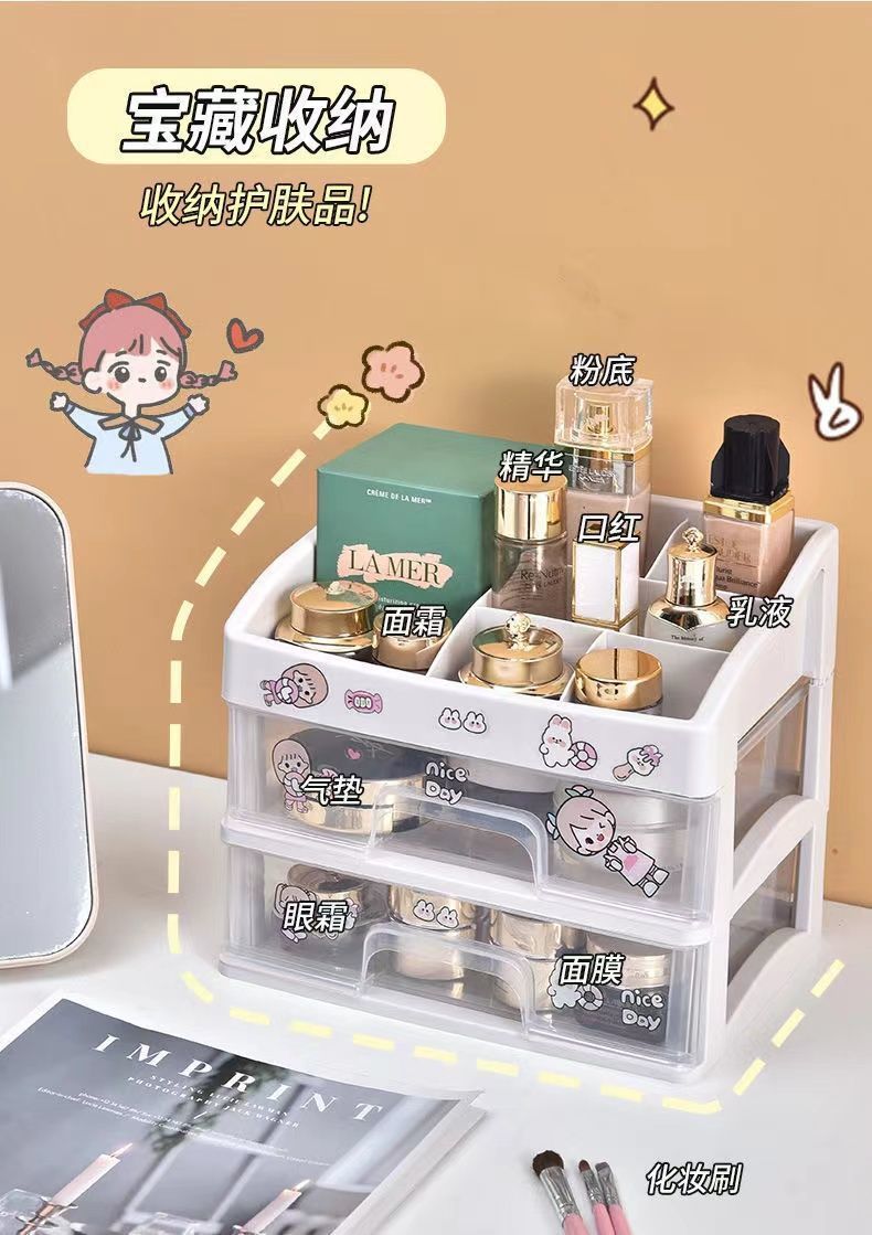 Kosmetik-Organizer Kunststoff Schublade transparent
