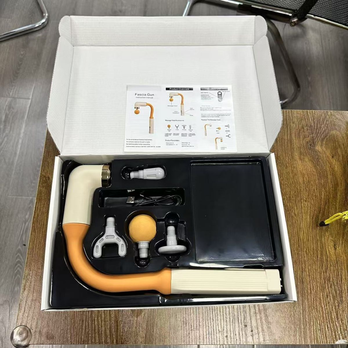 U型弯钩筋膜枪电动按摩静音肌肉放松健身加长捶背液晶多档批发
