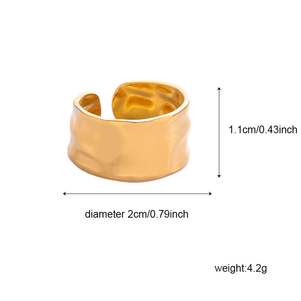 Stainless steel ring, 18K gold plated, minimalist design