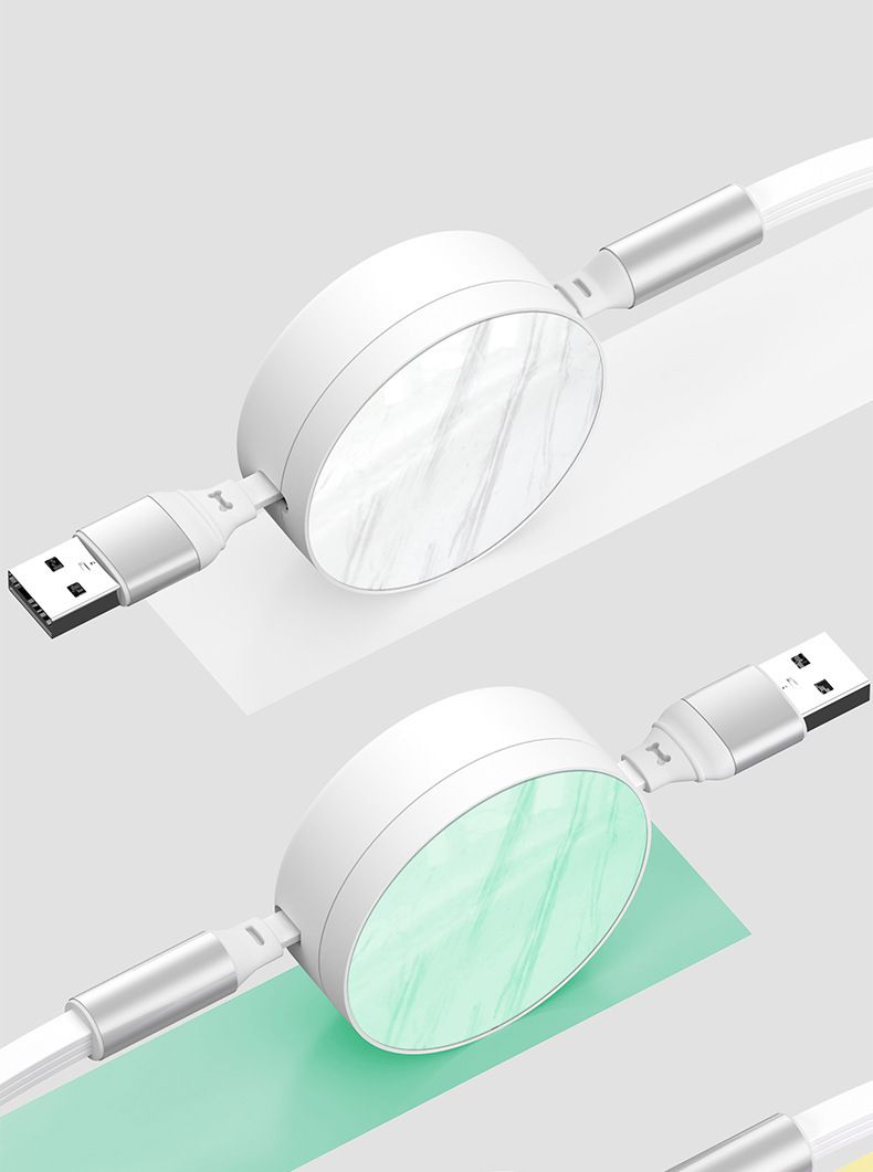 66W fast charging cable, retractable, Type-C/Android/Lightning