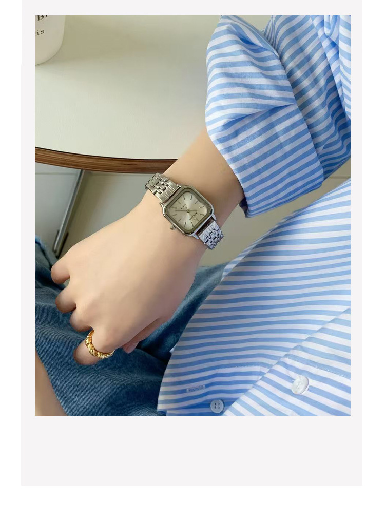 Quadratische Damen-Quarzuhr im Vintage-Stil