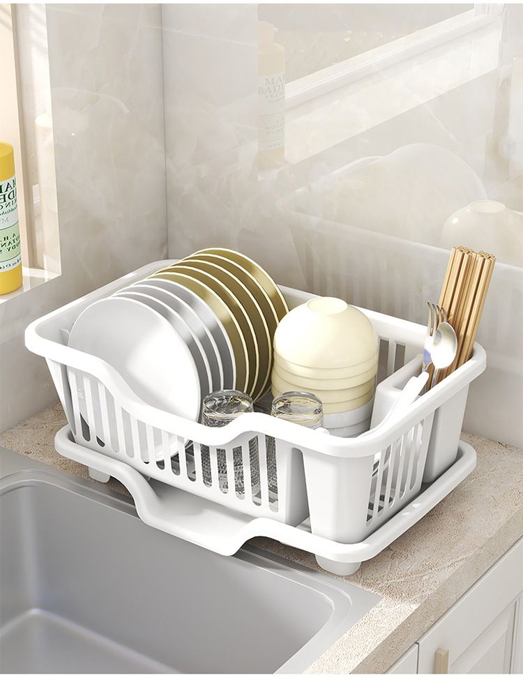 Draining dish rack kitchen storage shelf