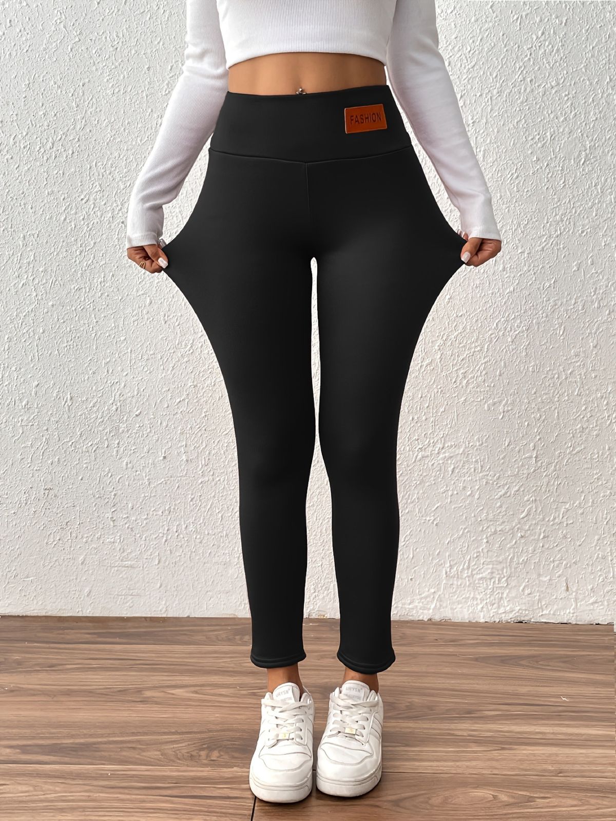 Yoga-Leggings mit Fleece-Fütterung, thermoisolierend, dehnbar