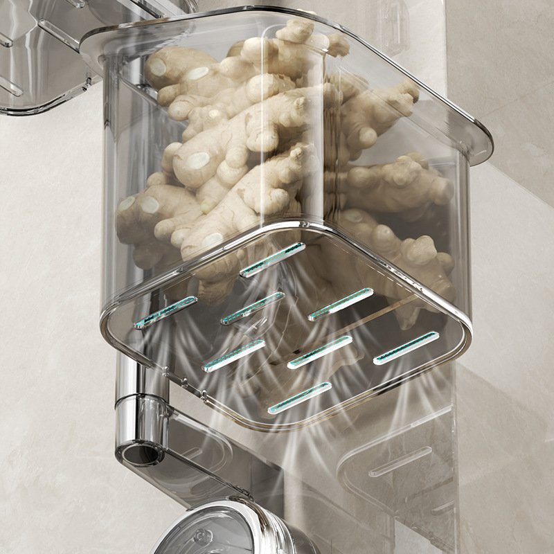 Kitchen storage box suction cup onion ginger garlic