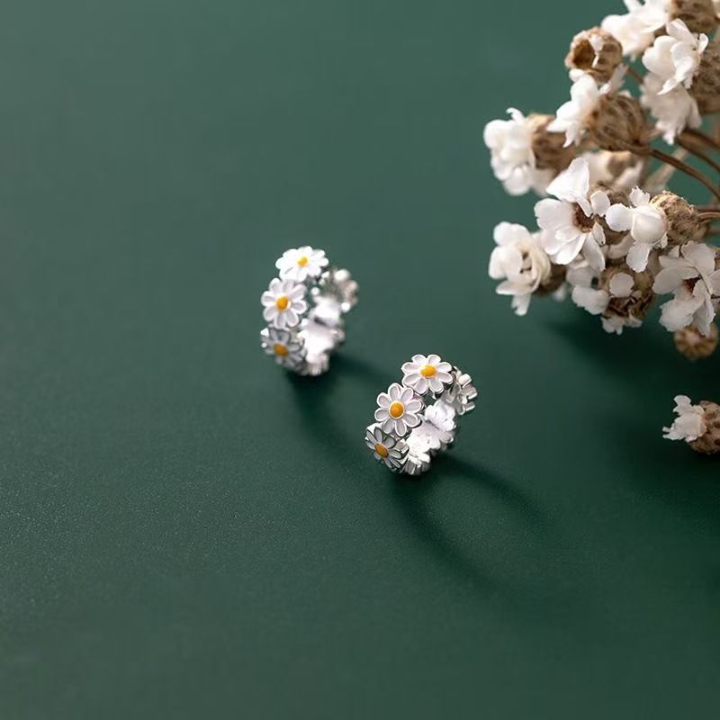 Gänseblümchen-Ohrringe Damen Blütendesign elegant