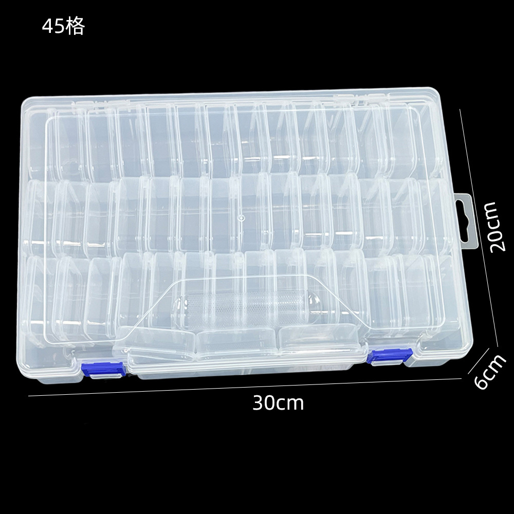 Clear plastic storage box set, square shape, desktop organizer