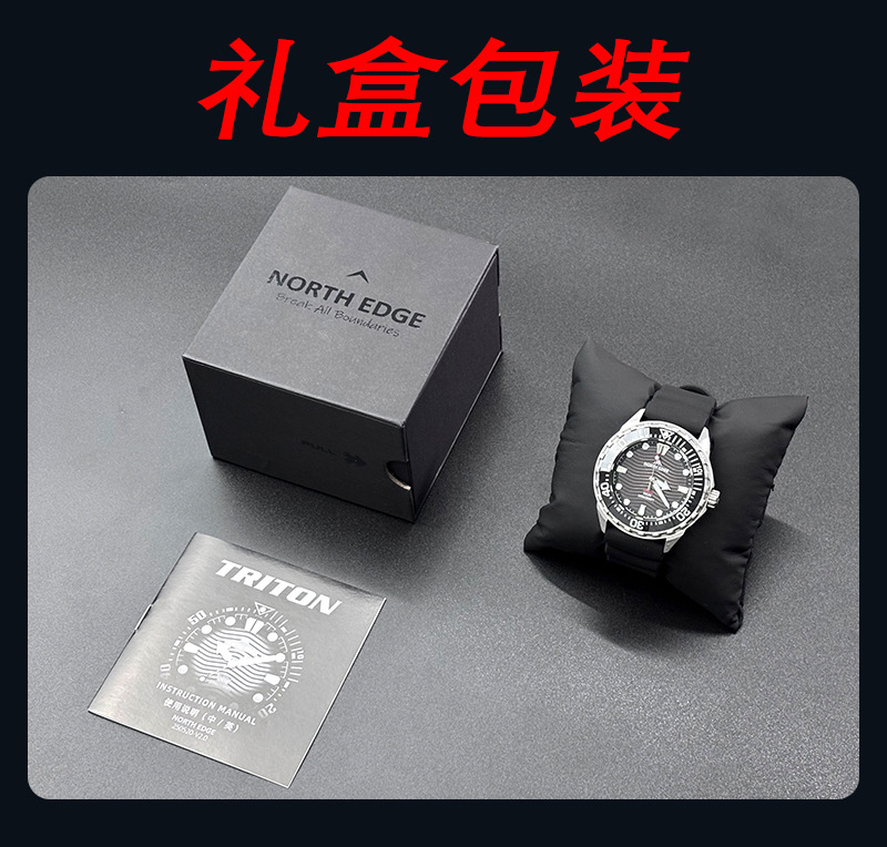 Herren-Taucheruhr mit Quarzwerk, wasserdicht, Leuchtzifferblatt