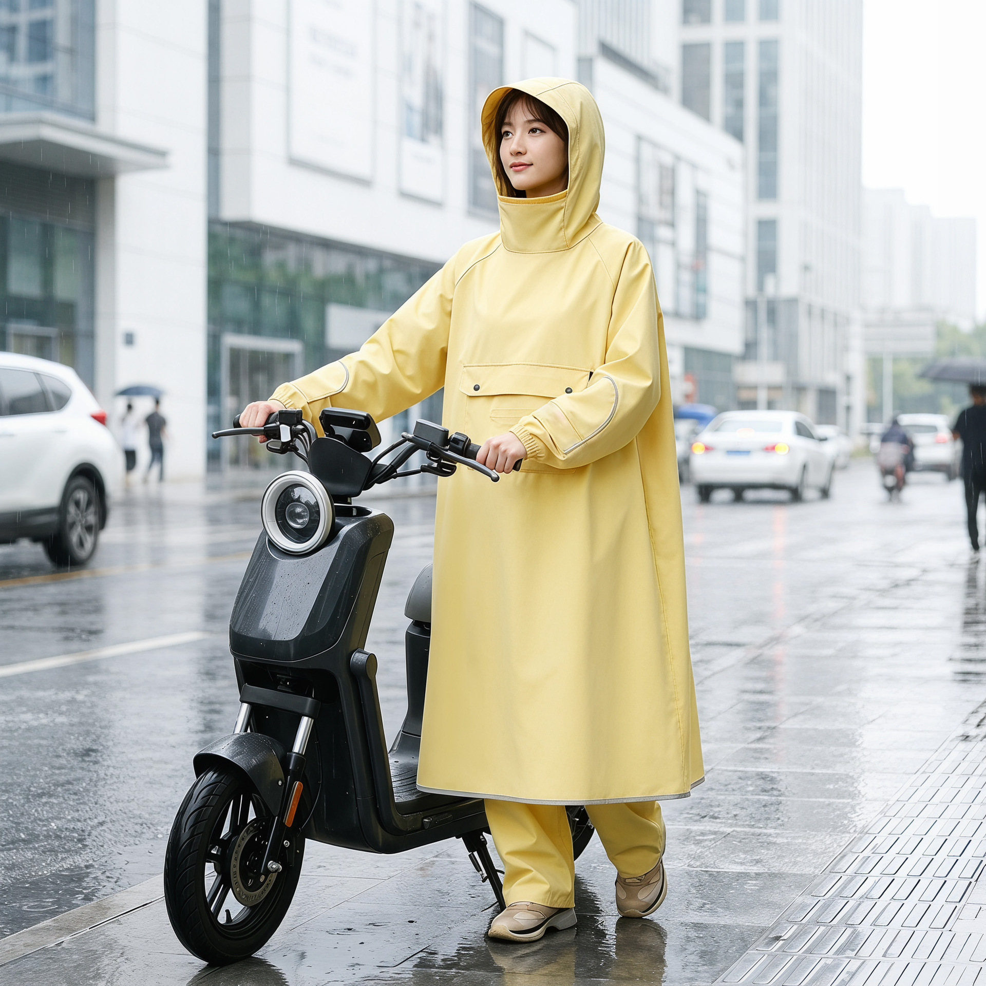E-bike raincoat, thickened waterproof, full-body protection