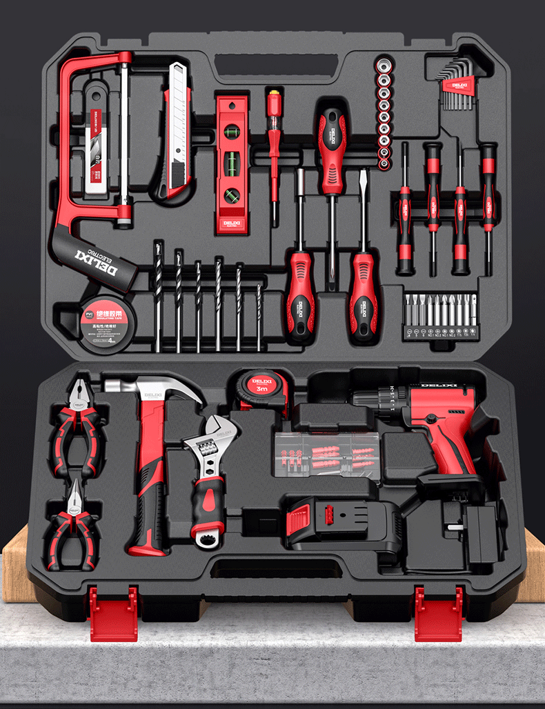 Delixi 12V cordless electric drill tool set