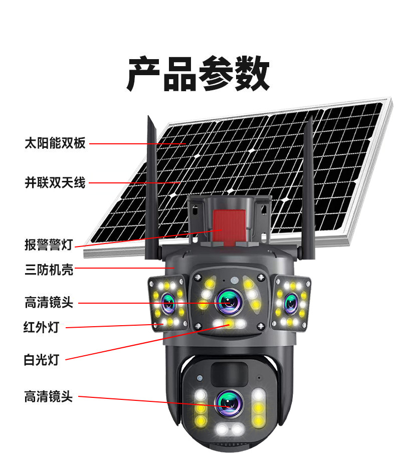 Solar-Überwachungskamera 360° Nachtsicht 4G intelligent