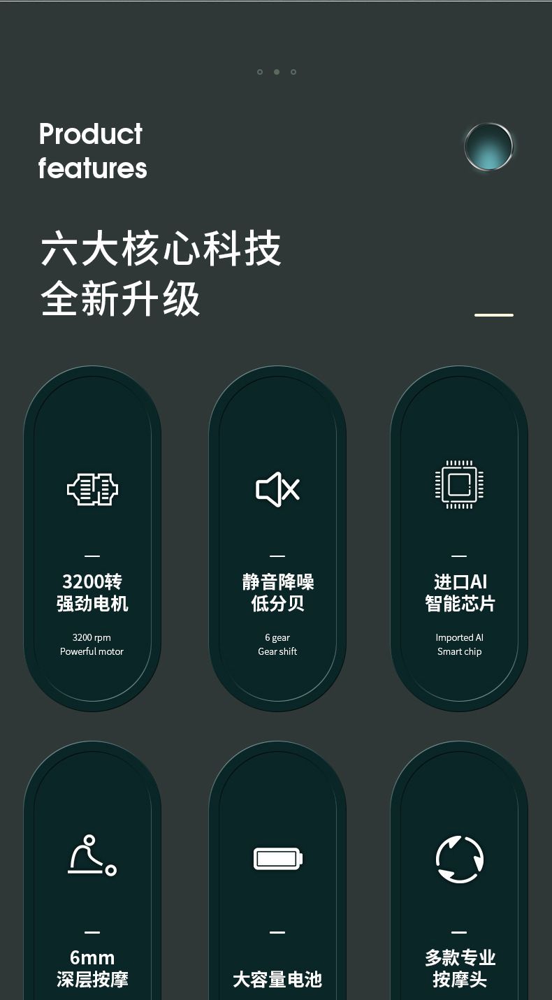 全球跨境经典迷你款机械按键筋膜枪健身棒按摩棒筋膜枪 跨境专享