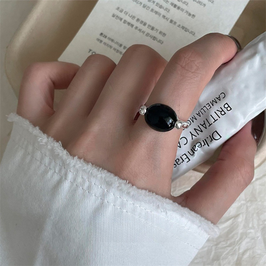 S925 sterling silver adjustable ring for women, vintage style