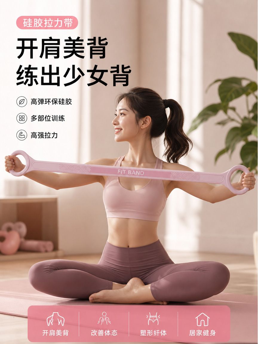 8 Şekilli Silikon Direnç Bandı Yoga Egzersiz Aracı