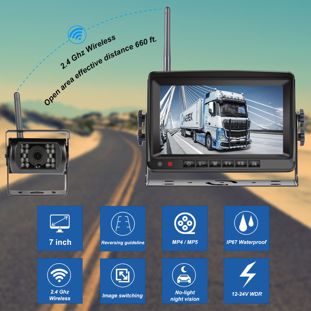 1080P car backup camera DVR wireless system