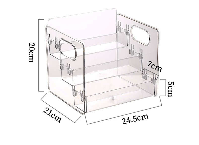 Cosmetics desktop organizer, tiered perfume stand, dustproof
