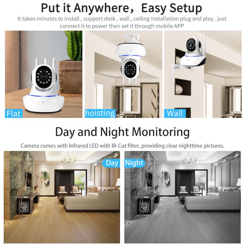 360° rotatable surveillance camera HD smart outdoor