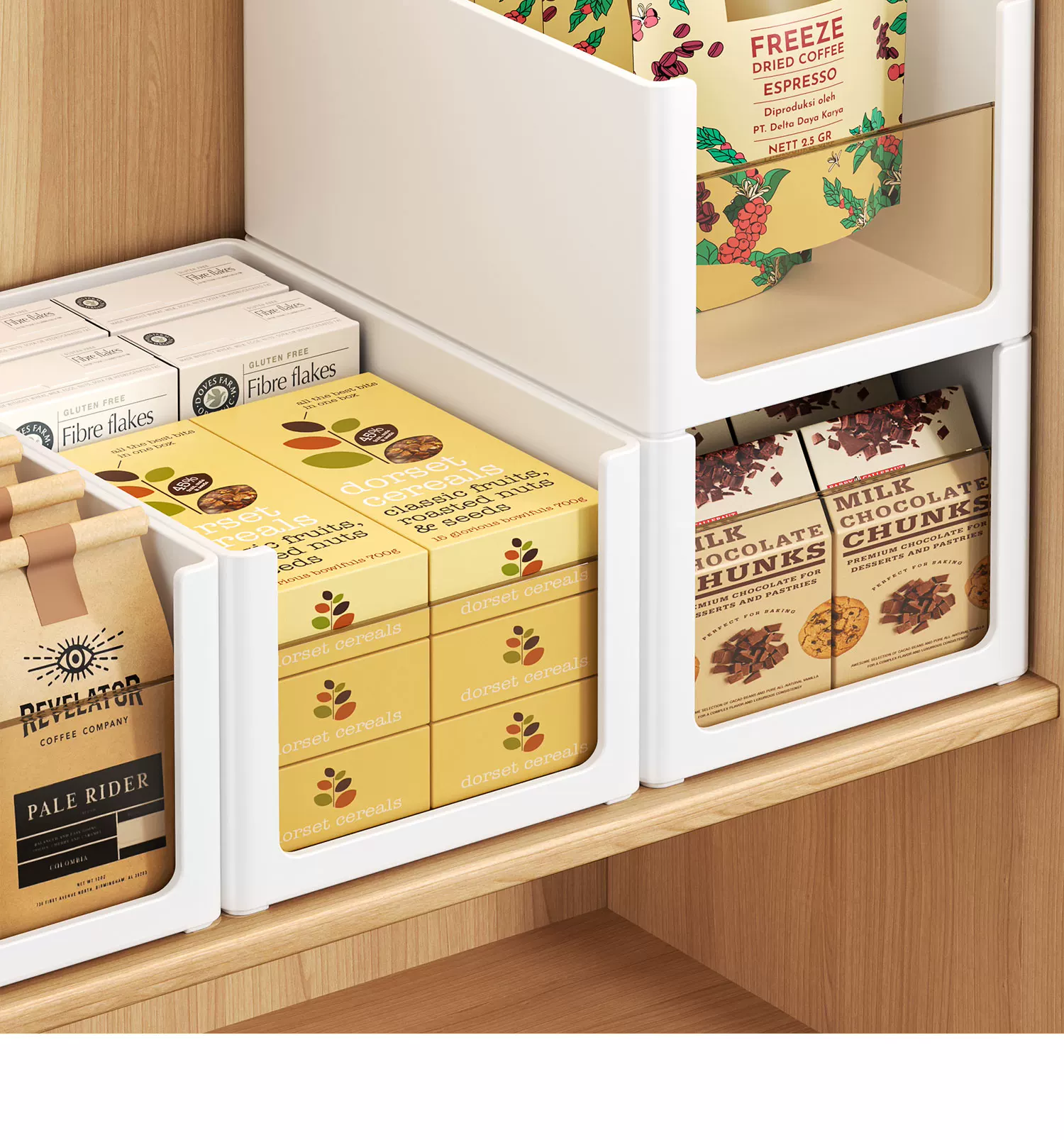 Aufbewahrungsbox, Tiefschrank-Organizer, rechtwinkliges Design